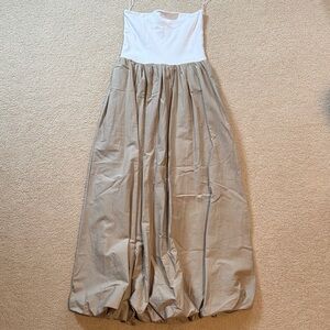 Zara Cream and Tan bubble Dress